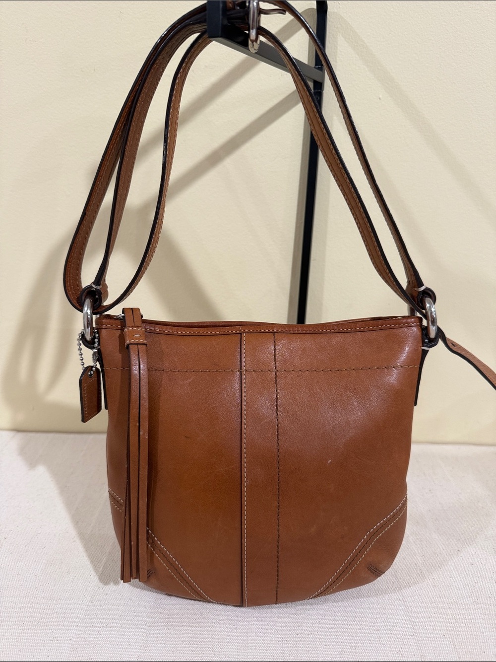 Coach Hobo bag Crossbody Leather Shoulder Bag with Tassel
